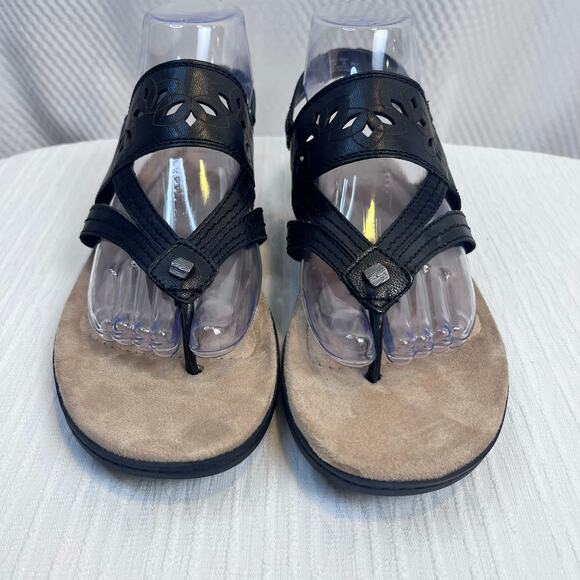 Earth Origins‎ Belle Becky Womens 9M Black Leather Strap Sandals (L476) - Picture 4 of 8